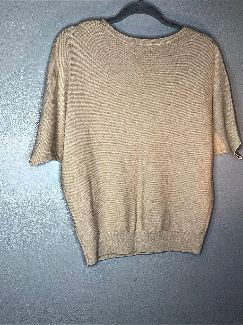 Quince Cotton Cashmere Relaxed Sweater Tee Crew Neck Cream Small